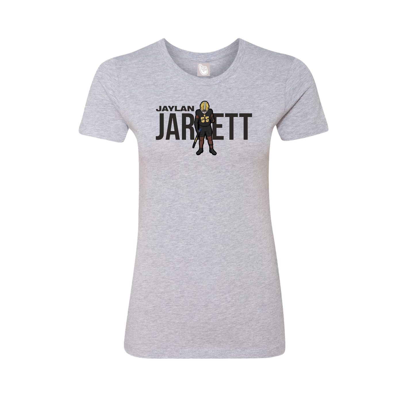 Fitted Women's Tee — Player Name in Grey