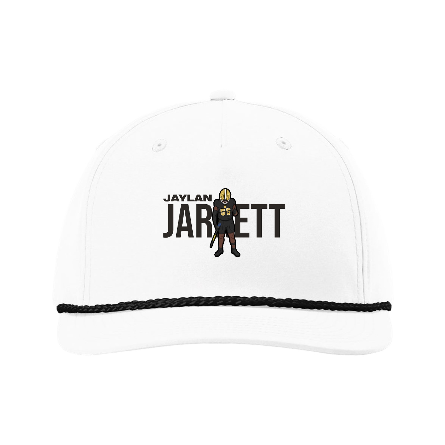 Five-Panel Classic Rope Cap — Player Name in White
