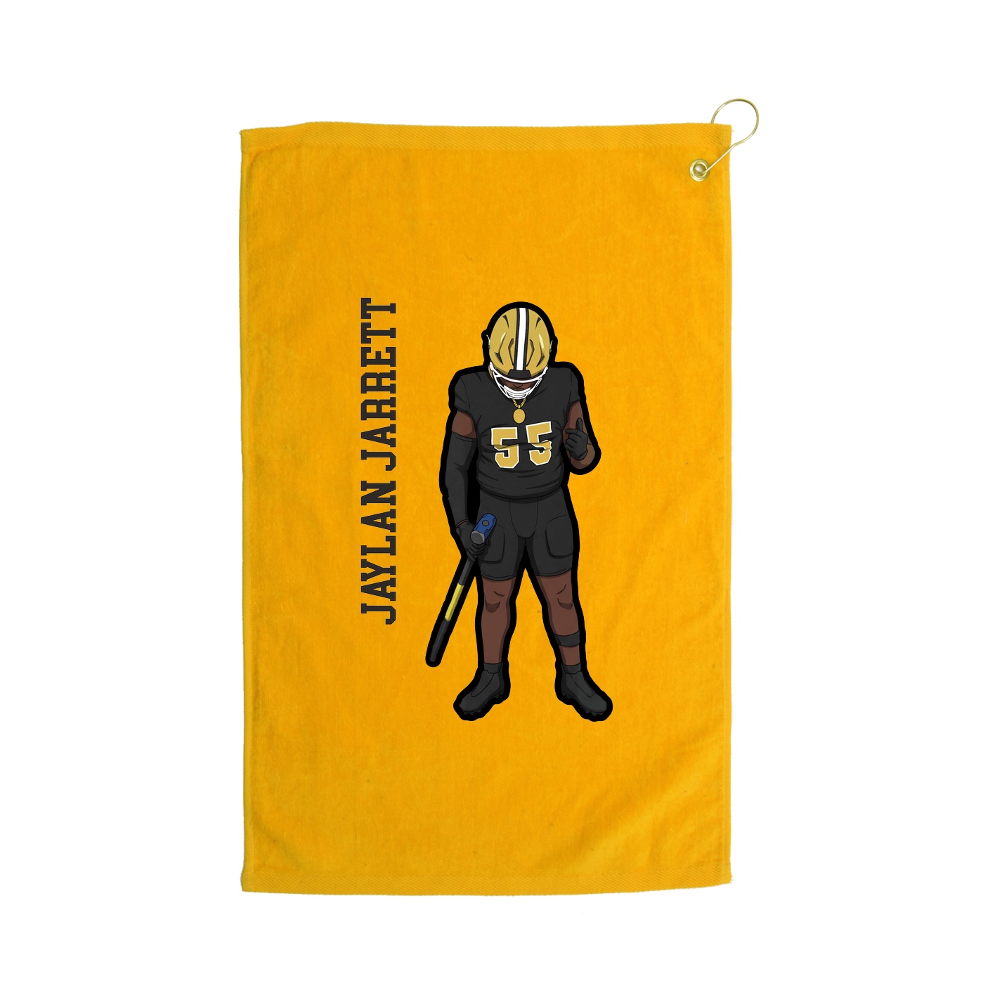 Golf Towel — Name Vertical in Gold