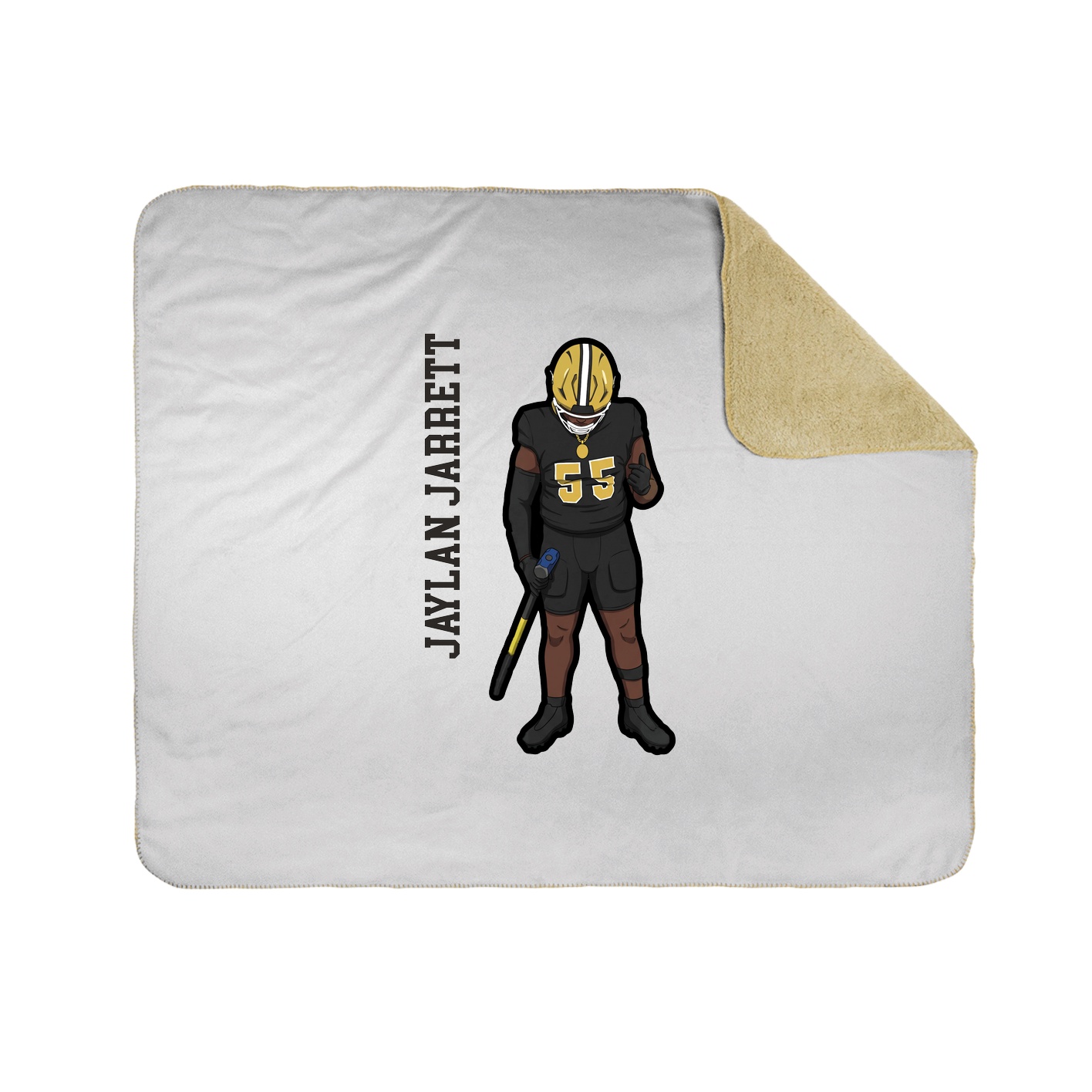 Throw Blanket — Name Vertical in White