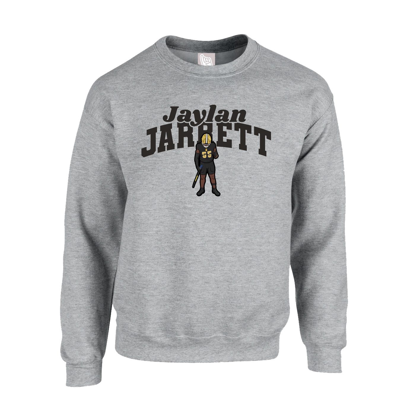 Fleece Crew — Signature Arch in Grey