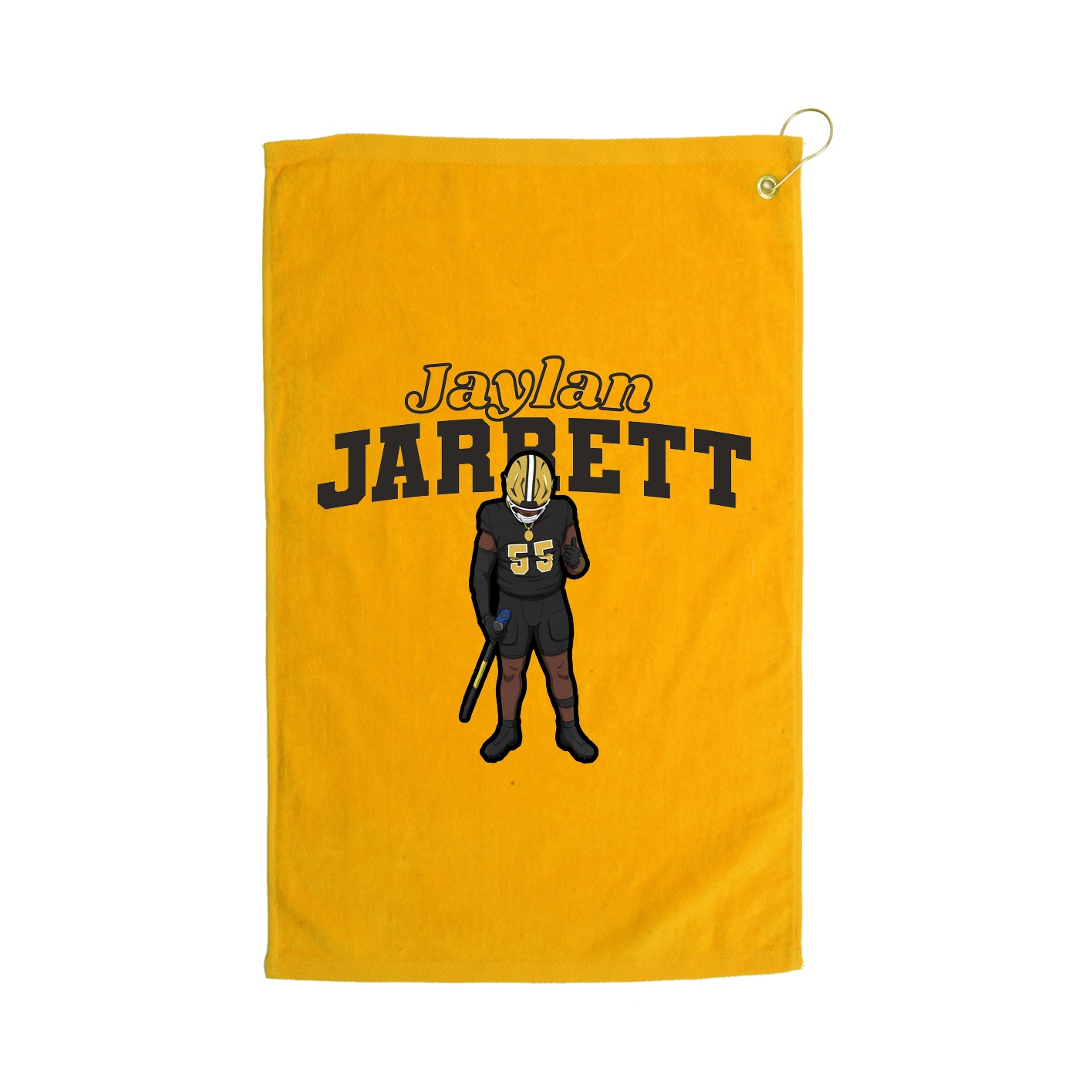 Golf Towel — Name Arch in Gold