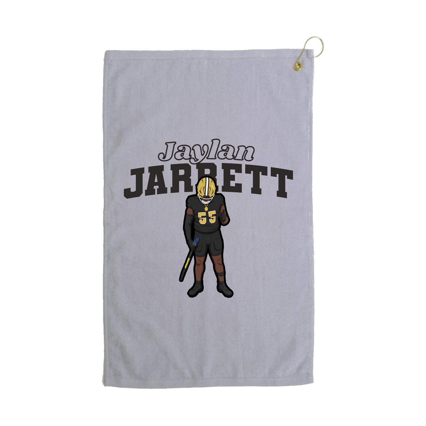 Golf Towel — Name Arch in Grey