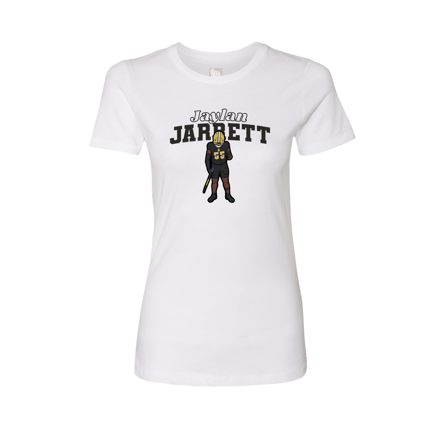 Fitted Women's Tee — Name Arch in White