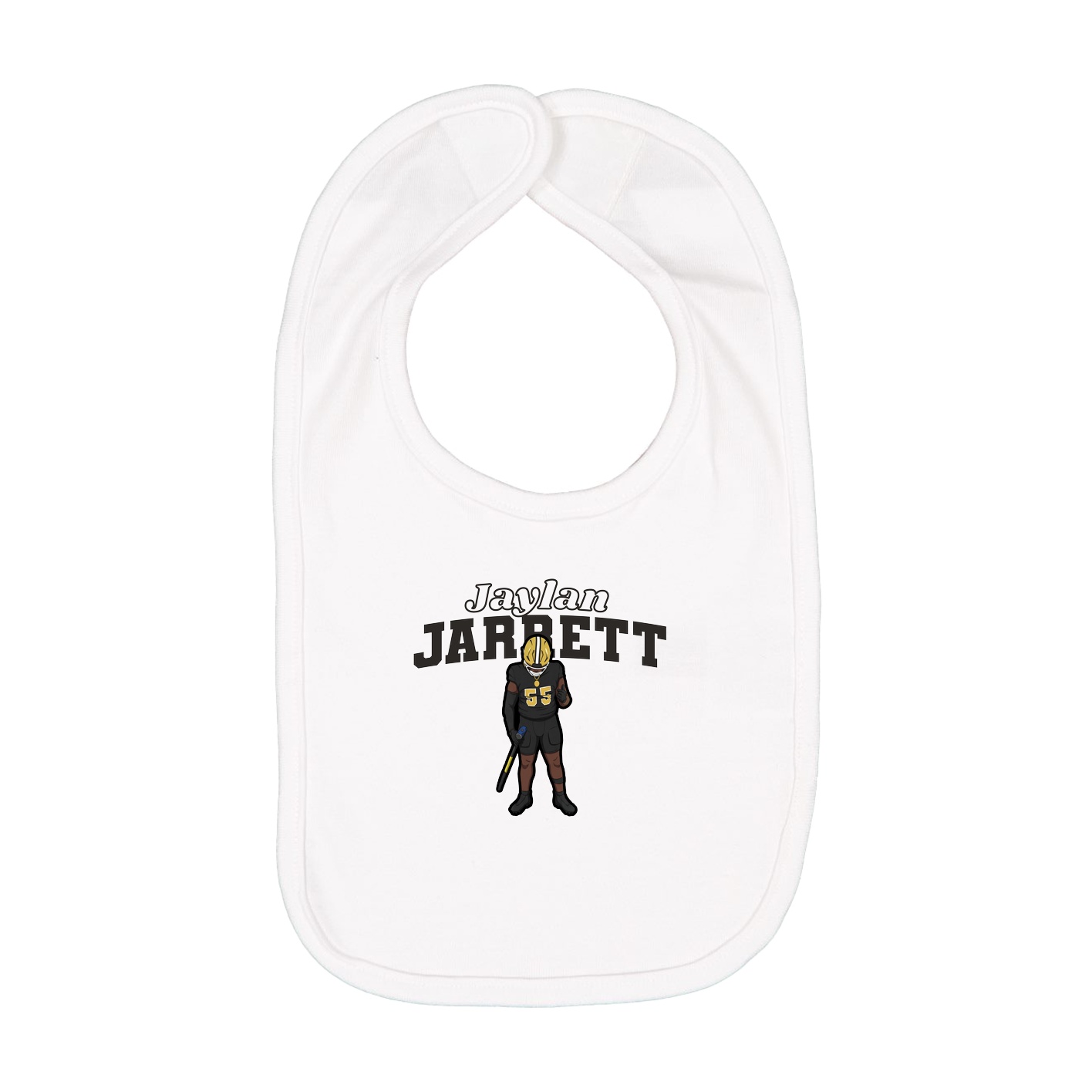 Infant Bib — Name Arch in White