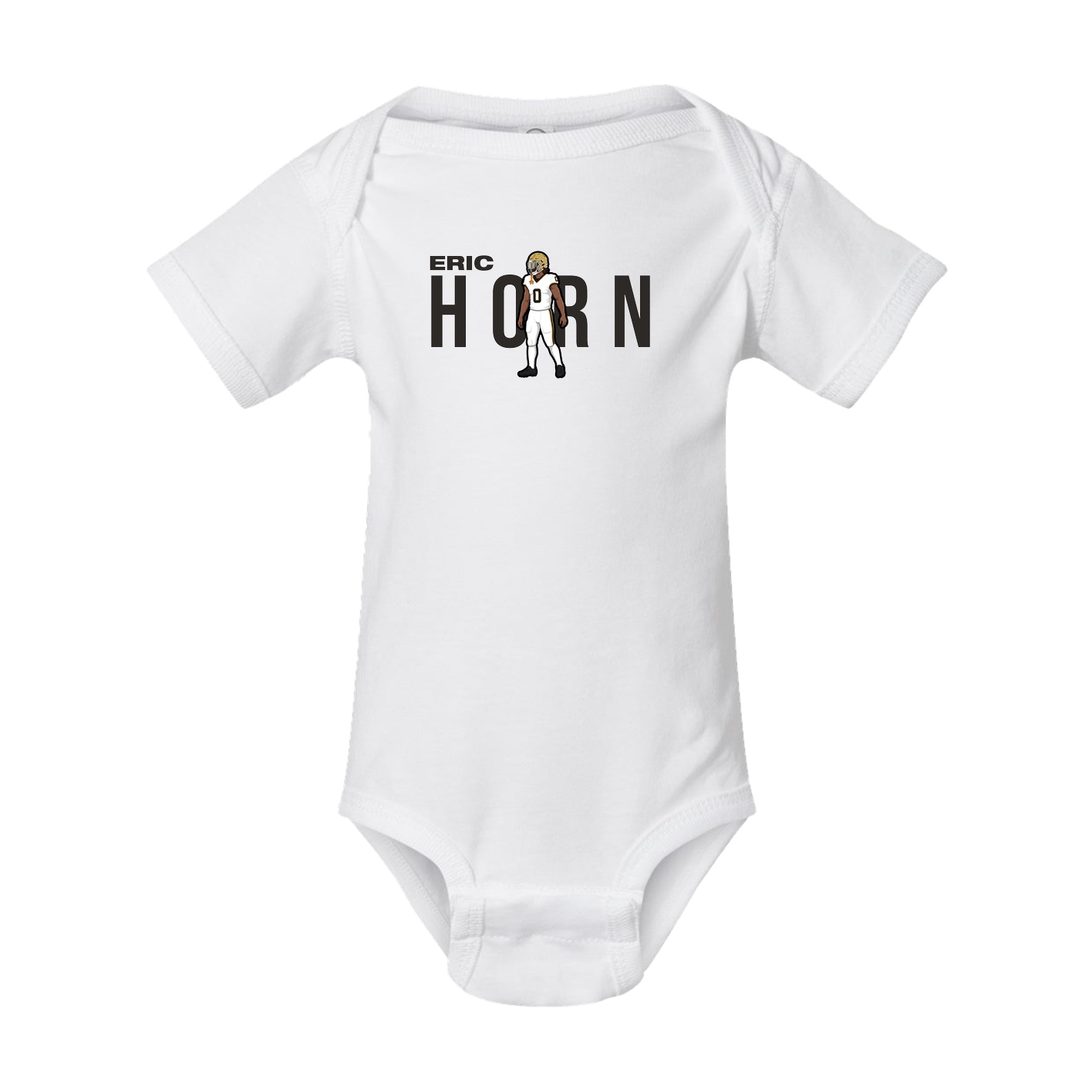 Baby Onesie — Player Name in White