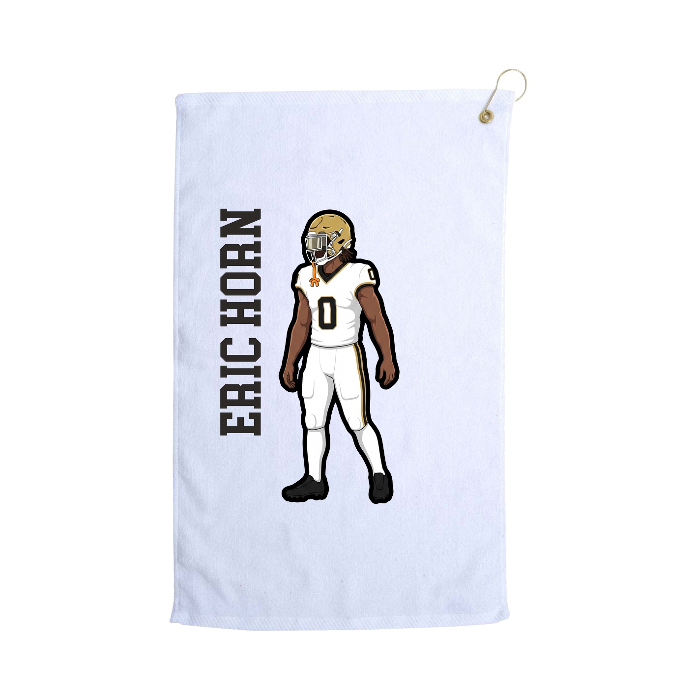 Golf Towel — Name Vertical in White