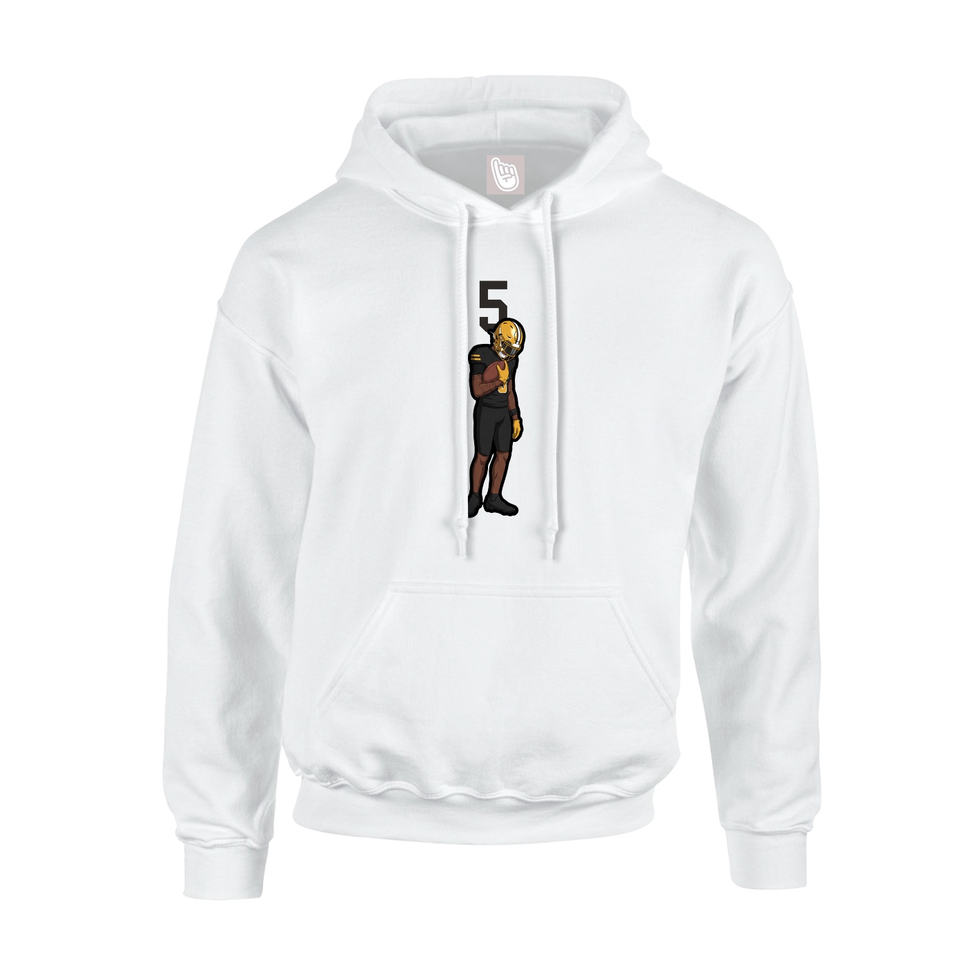 Youth Hoodie — Number Top in White