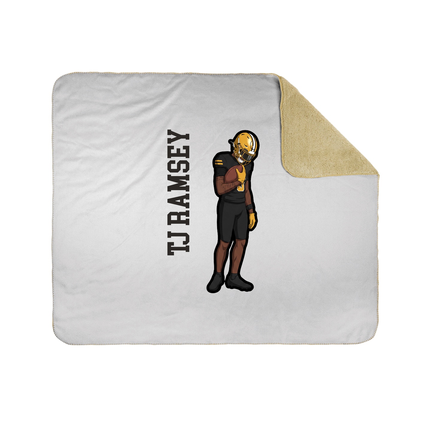 Throw Blanket — Name Vertical in White