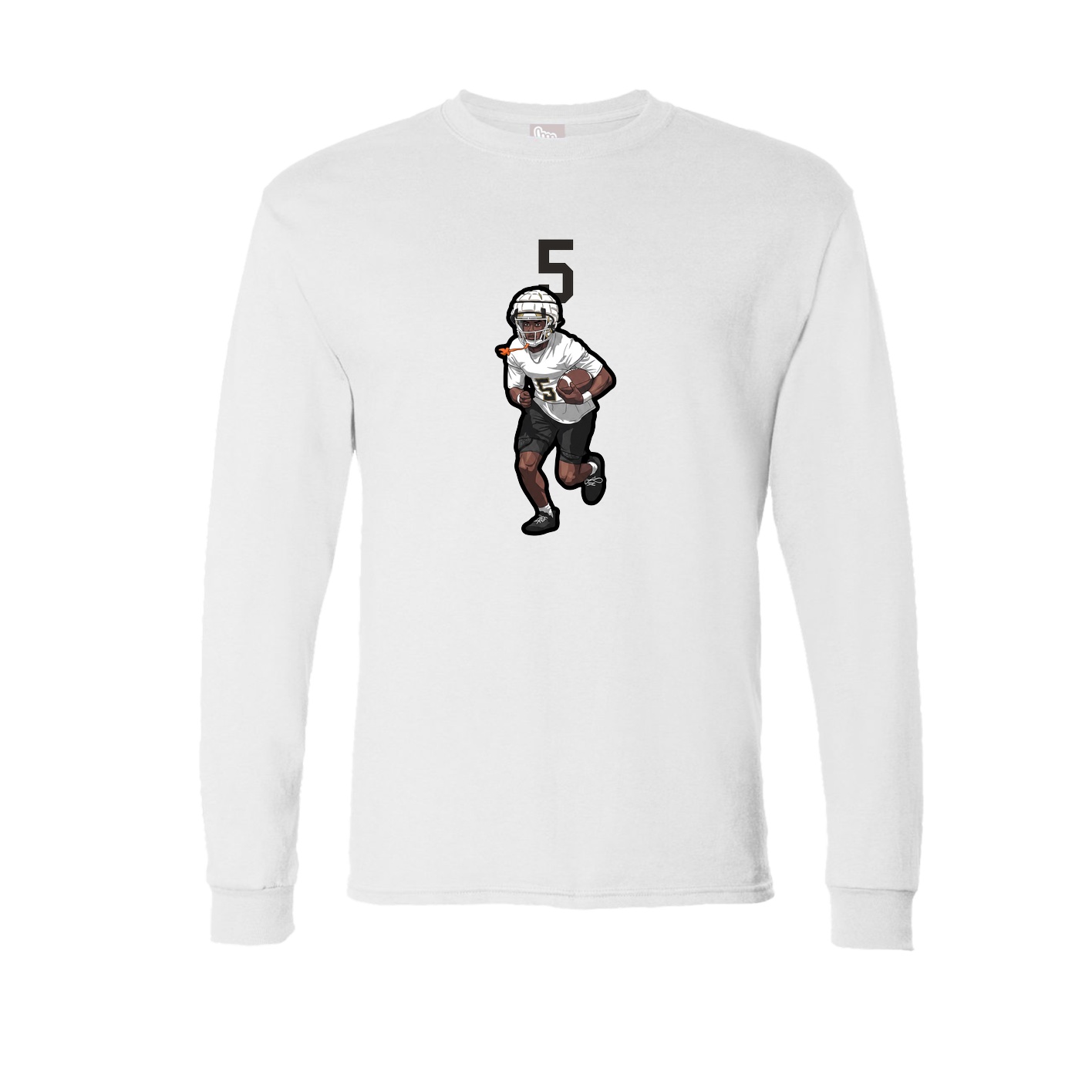 Long Sleeve Tee — Number Top in White