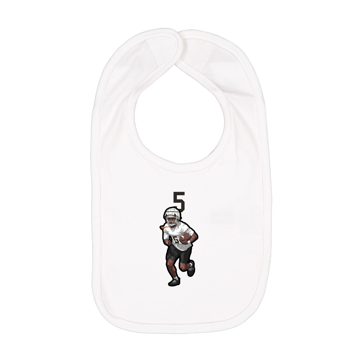 Infant Bib — Number Top in White
