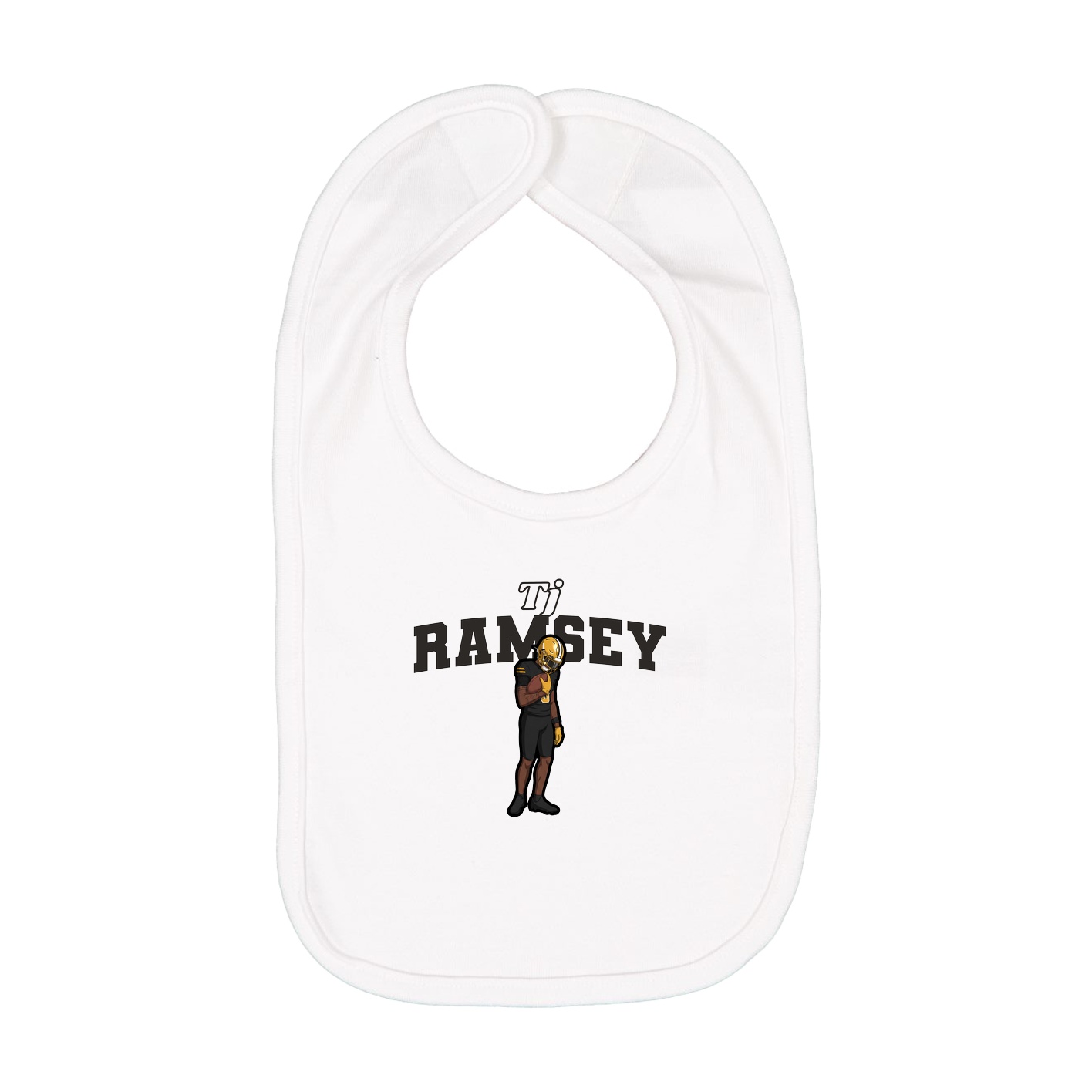 Infant Bib — Name Arch in White