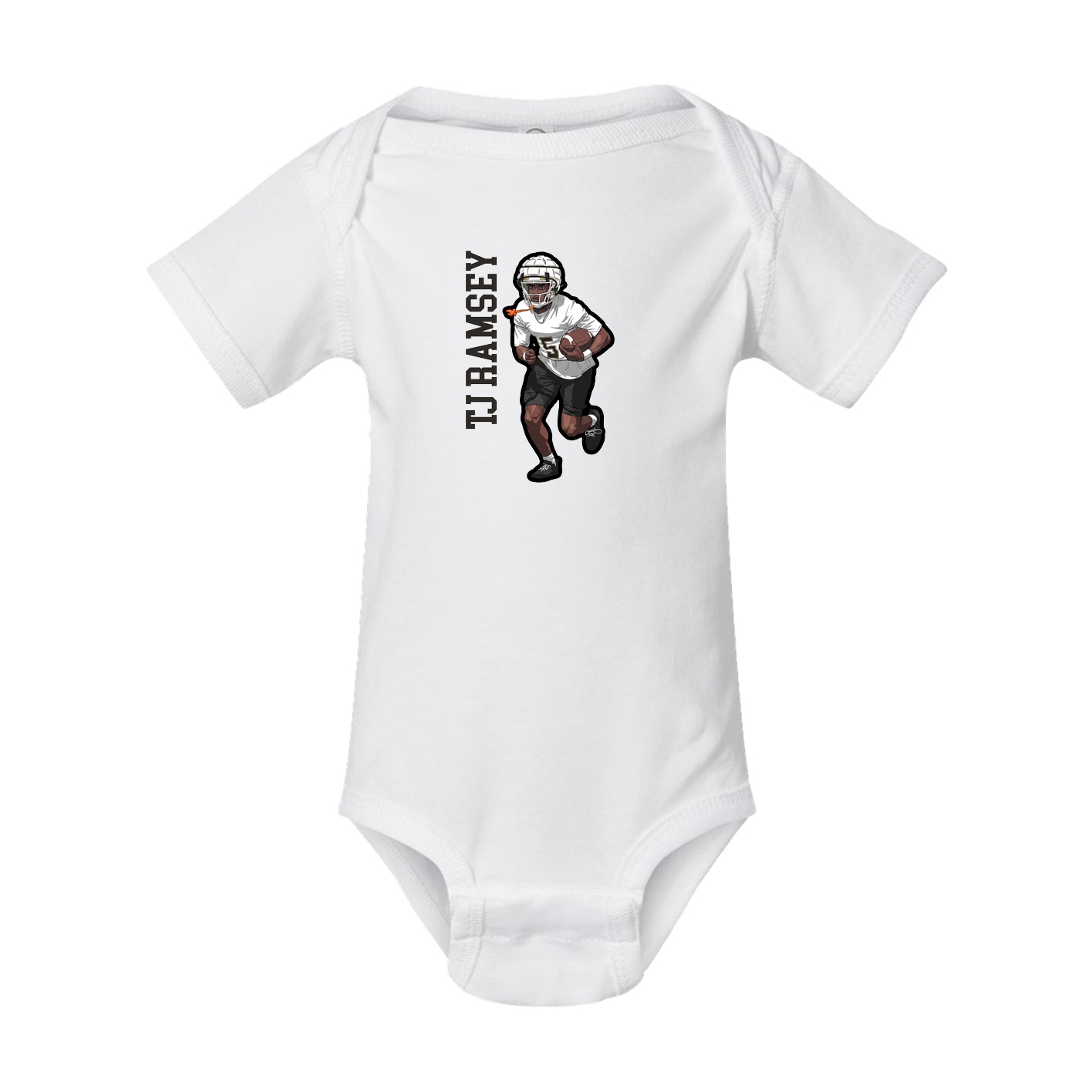 Baby Onesie — Name Vertical in White