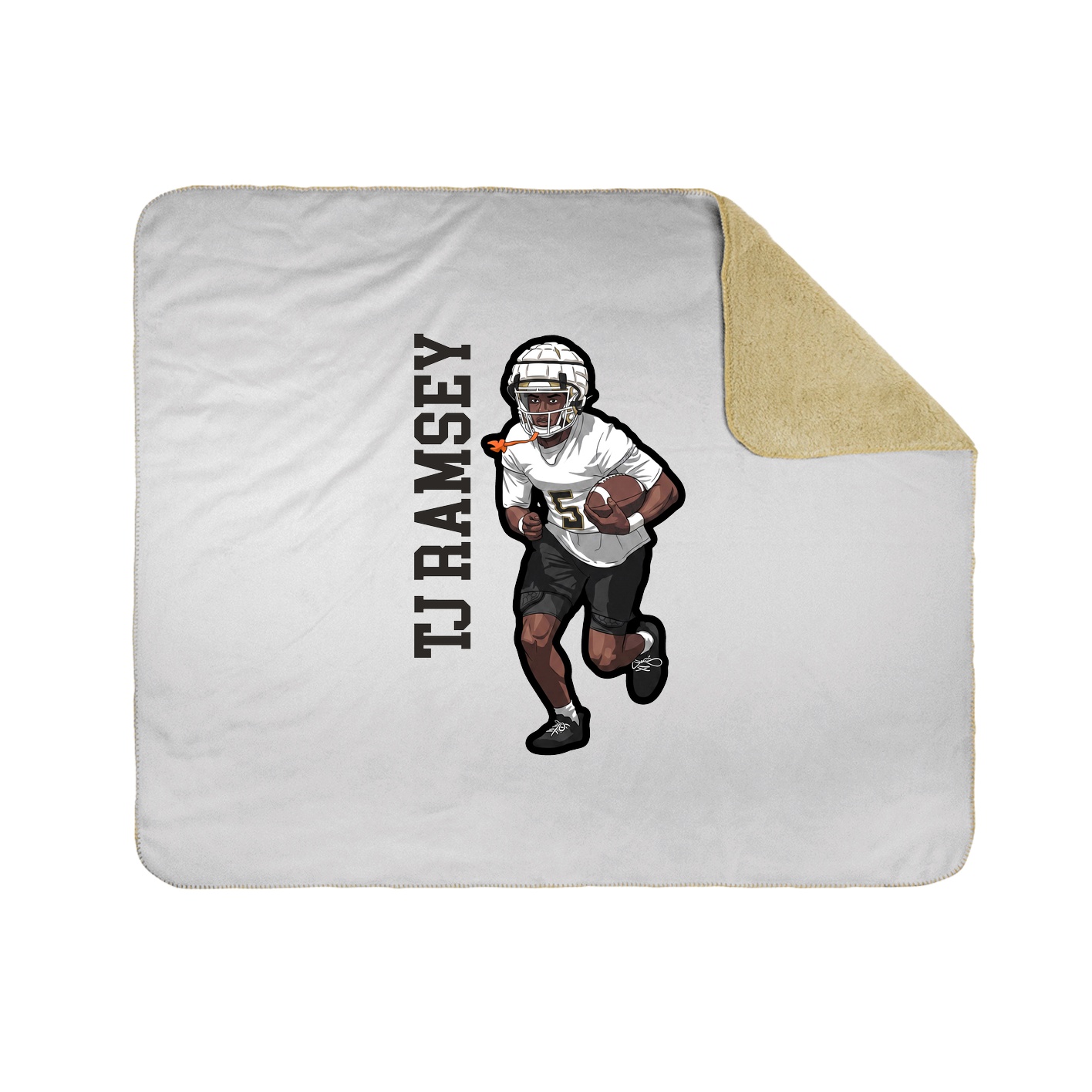 Throw Blanket — Name Vertical in White