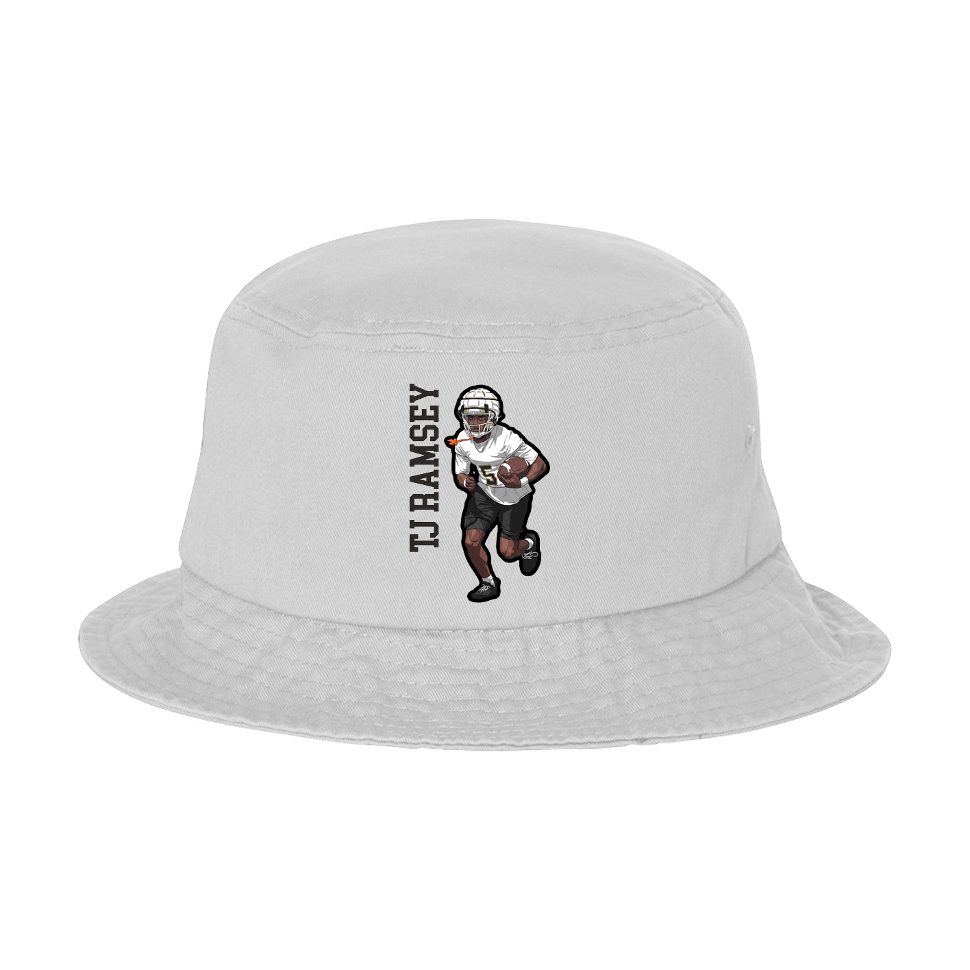 Bucket Cap — Name Vertical in White
