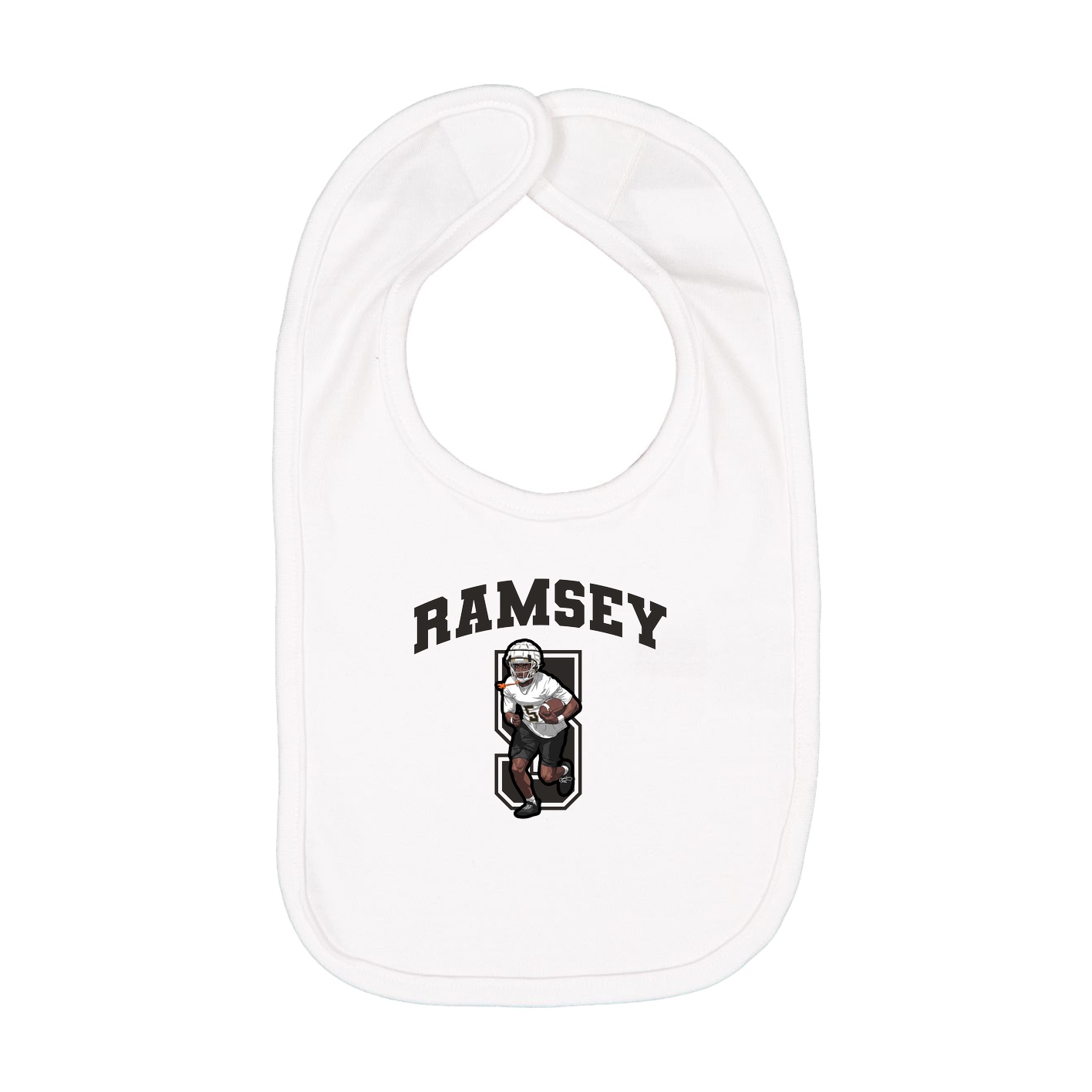 Infant Bib — Number in White