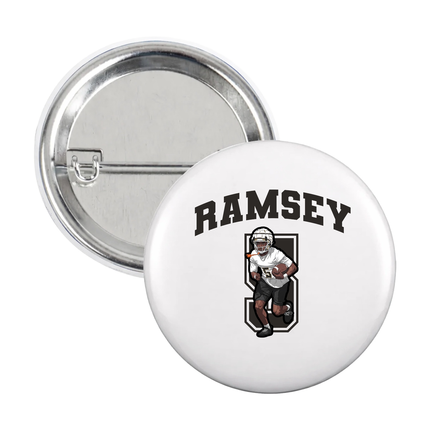 Game Day Button — Number in White