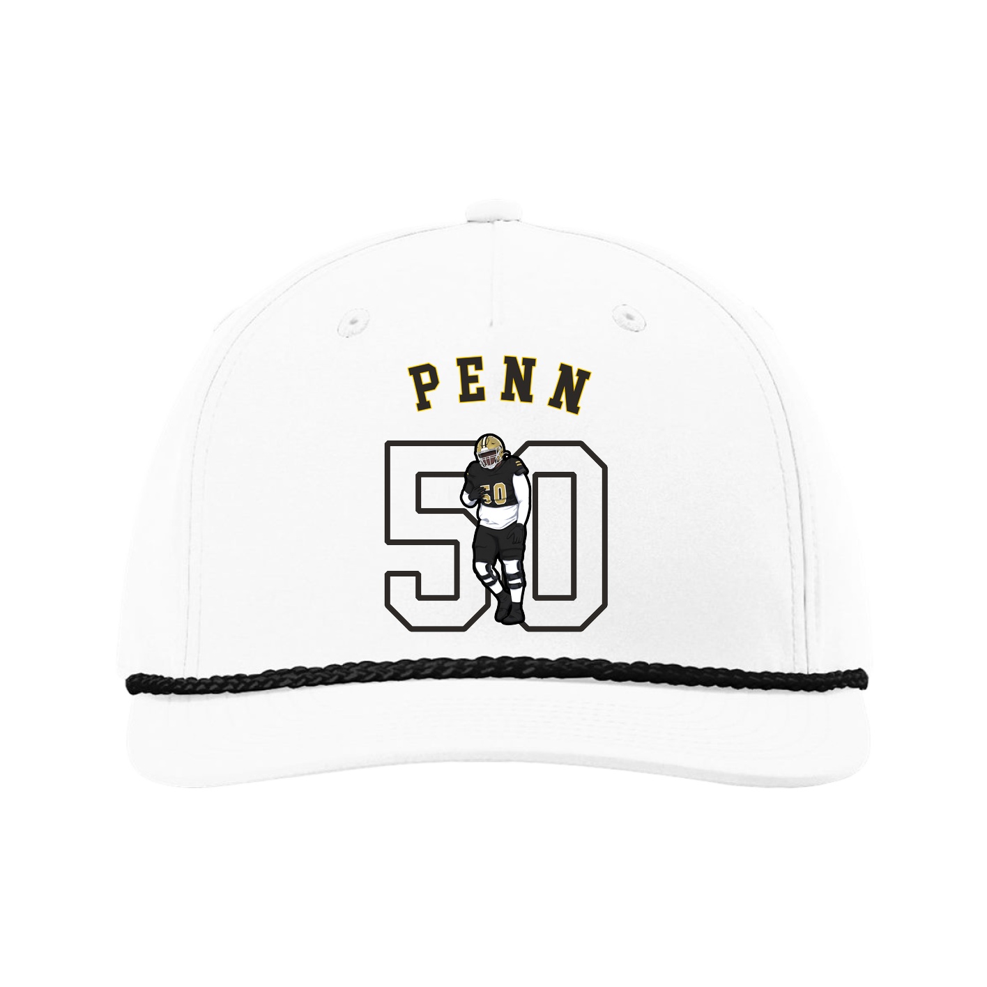 Five-Panel Classic Rope Cap — Shirsey Arch in White