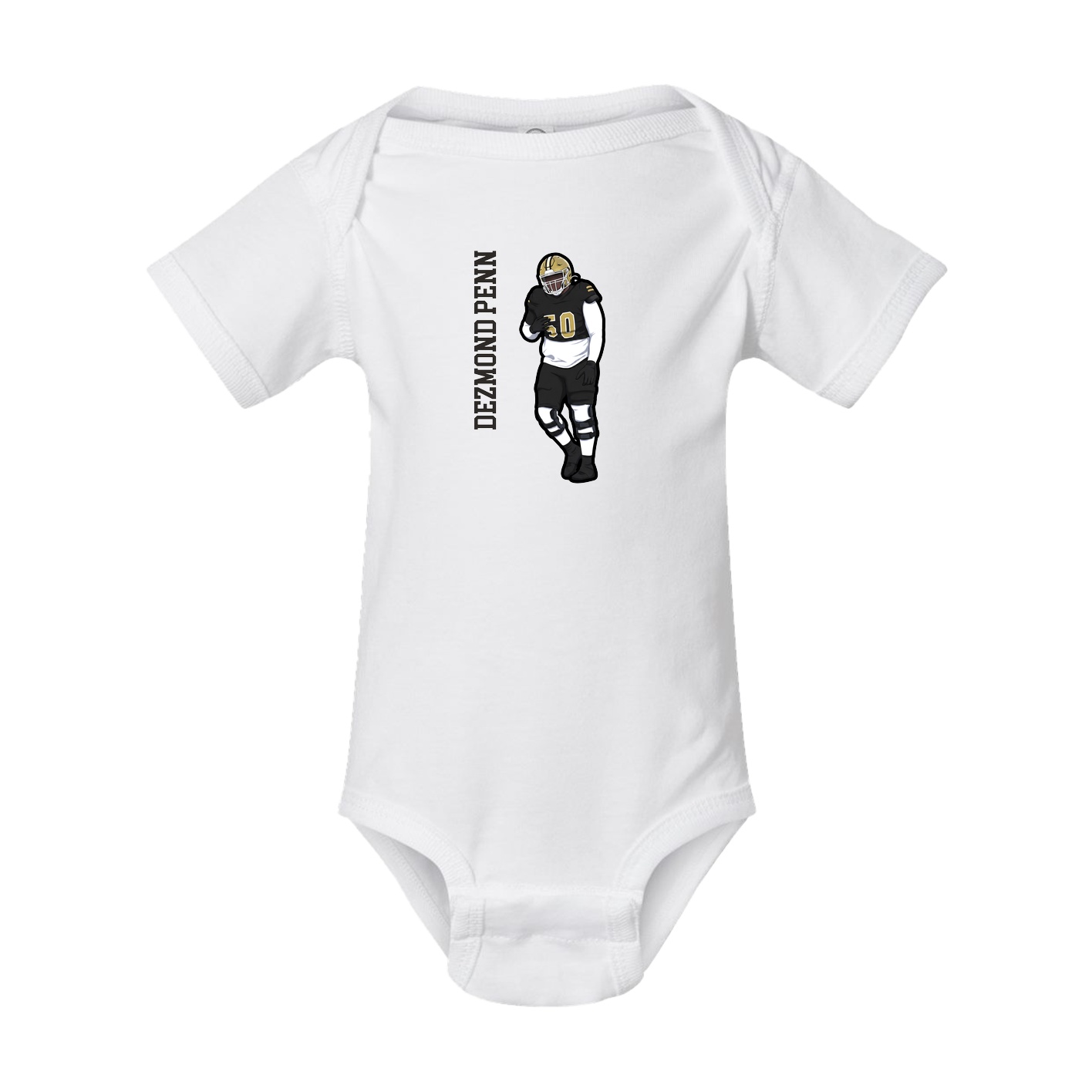 Baby Onesie — Name Vertical in White