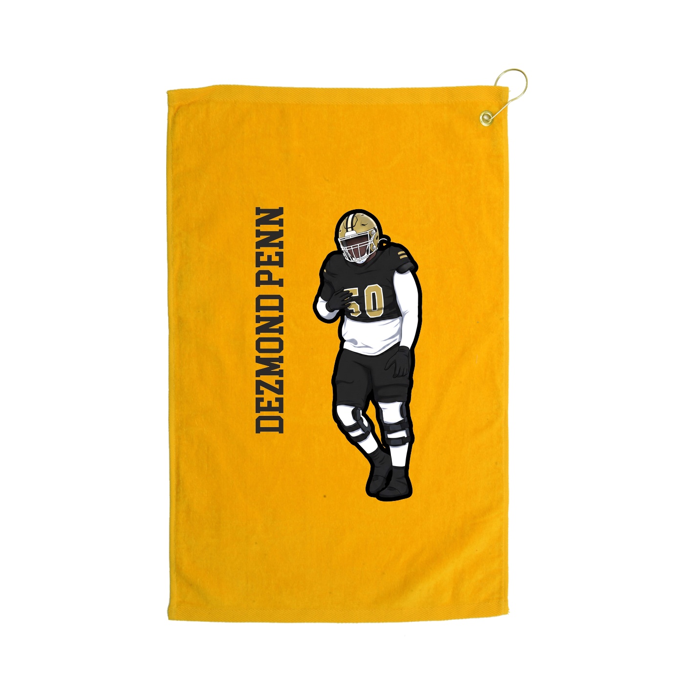 Golf Towel — Name Vertical in Gold