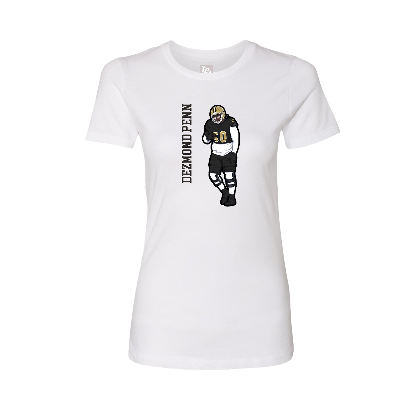 Fitted Women's Tee — Name Vertical in White
