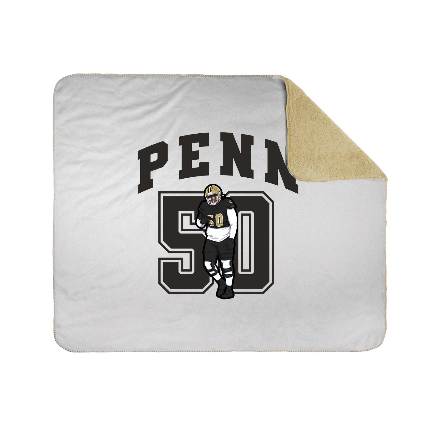 Throw Blanket — Number in White