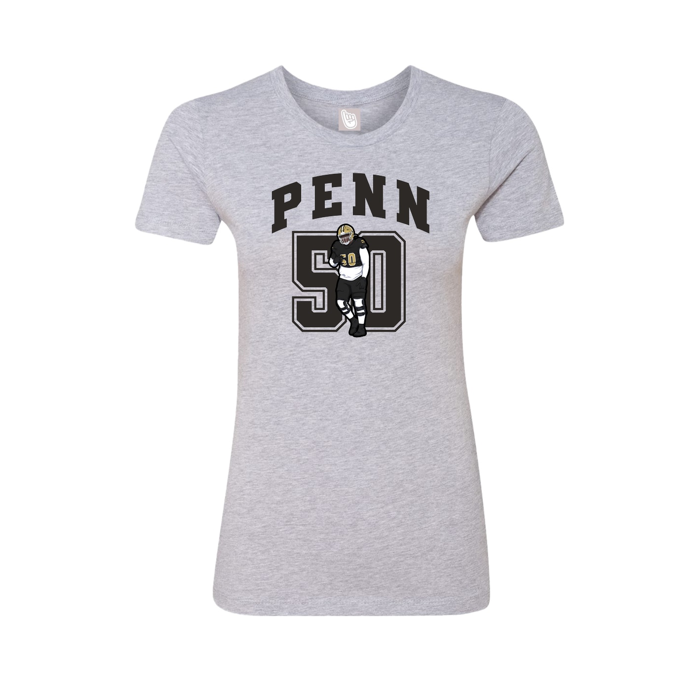 Fitted Women's Tee — Number in Grey