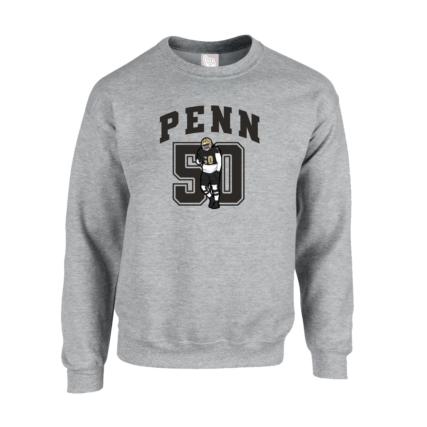 Fleece Crew — Number in Grey