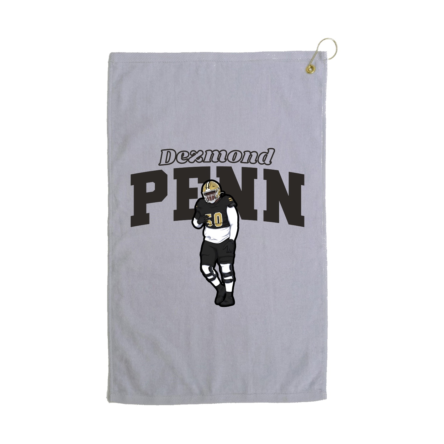 Golf Towel — Name Arch in Grey