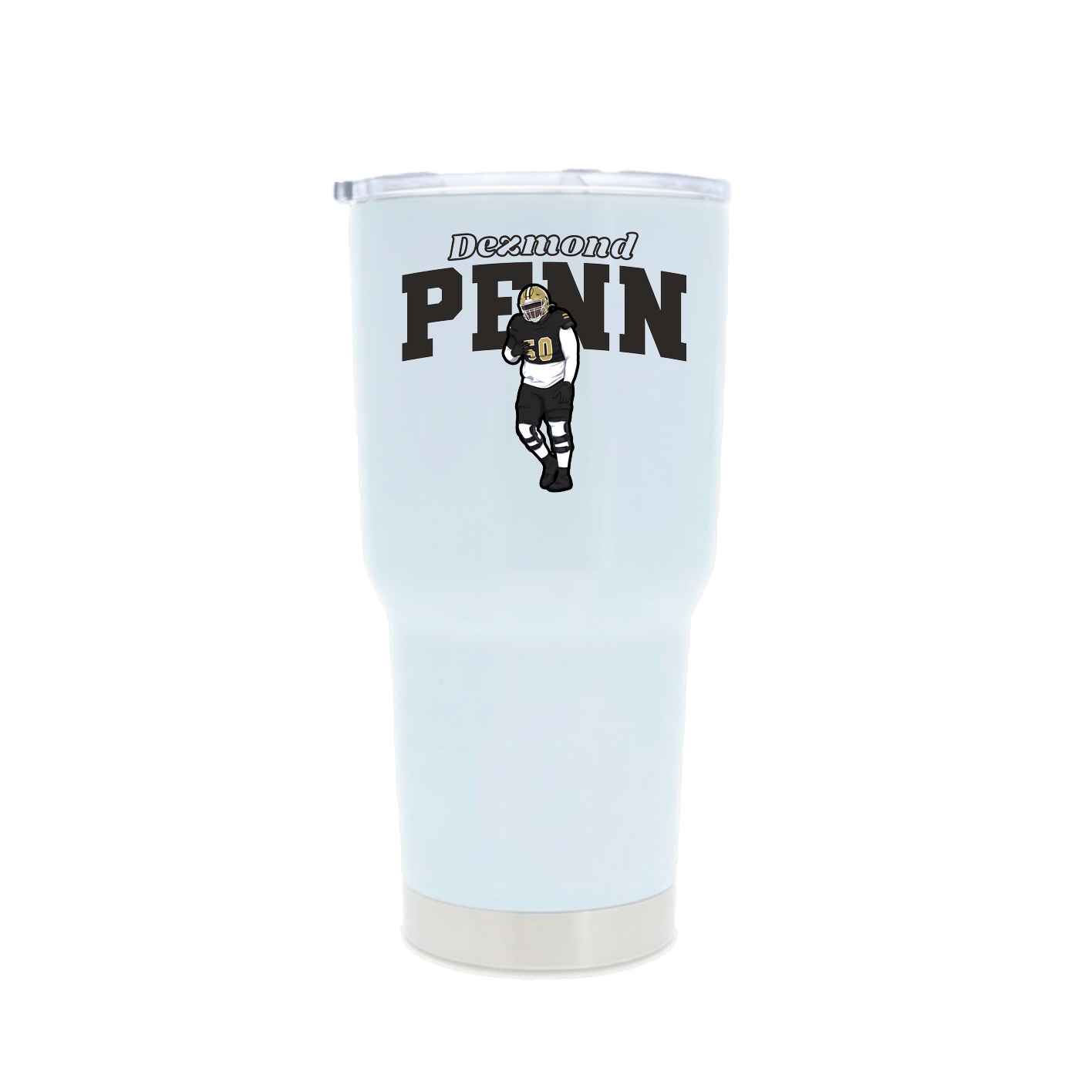 30oz Stainless Steel Tumbler — Name Arch in White