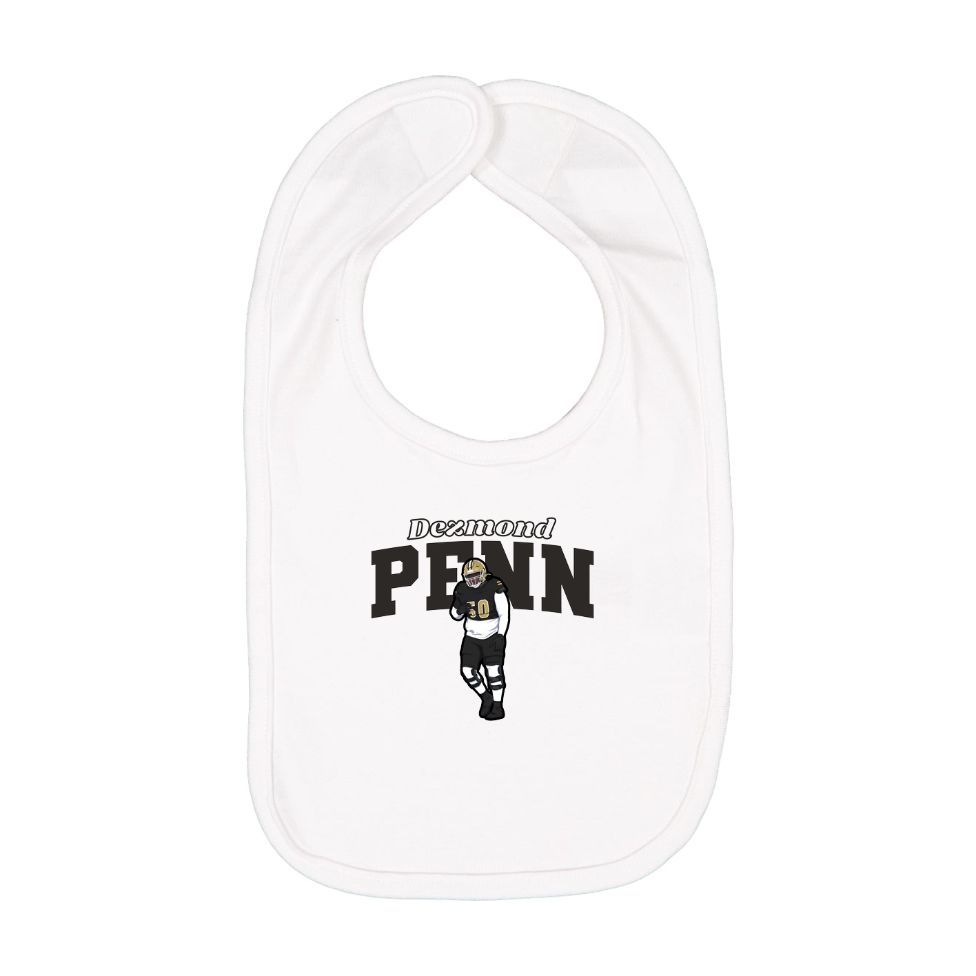 Infant Bib — Name Arch in White