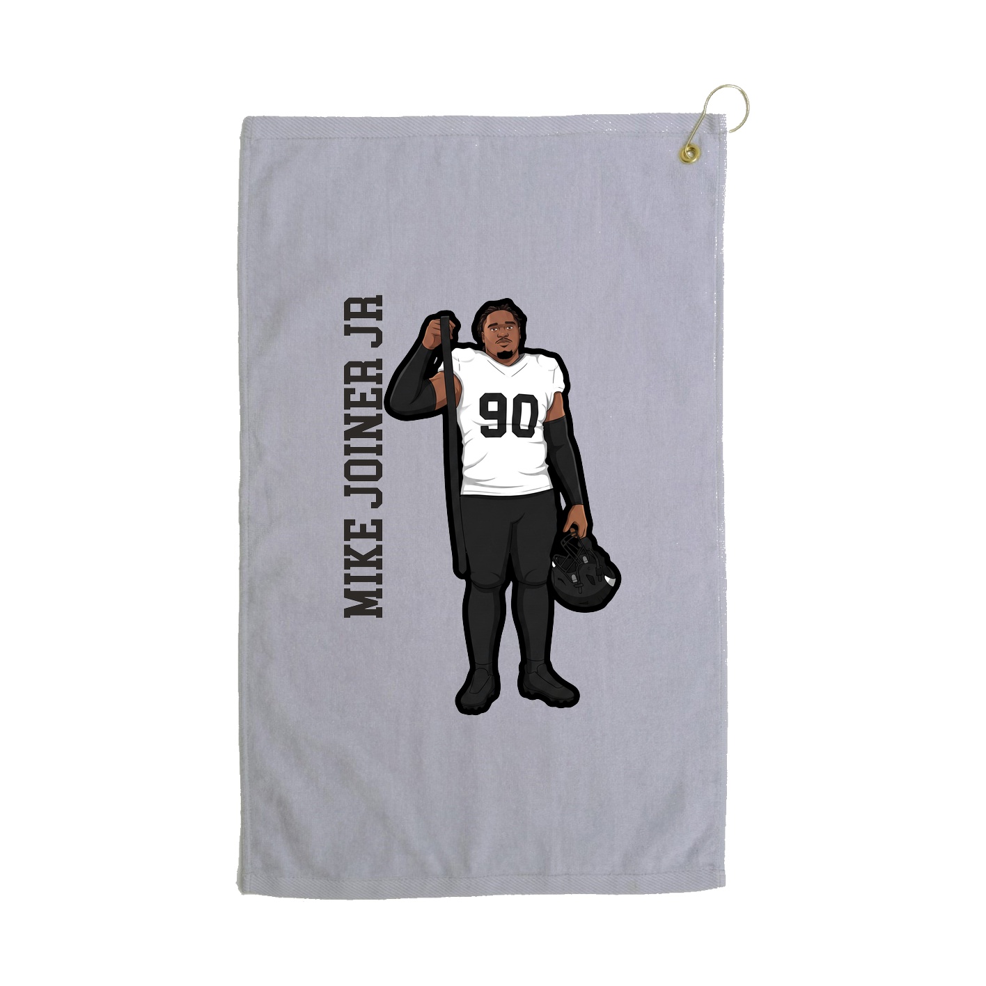 Golf Towel — Name Vertical in Grey