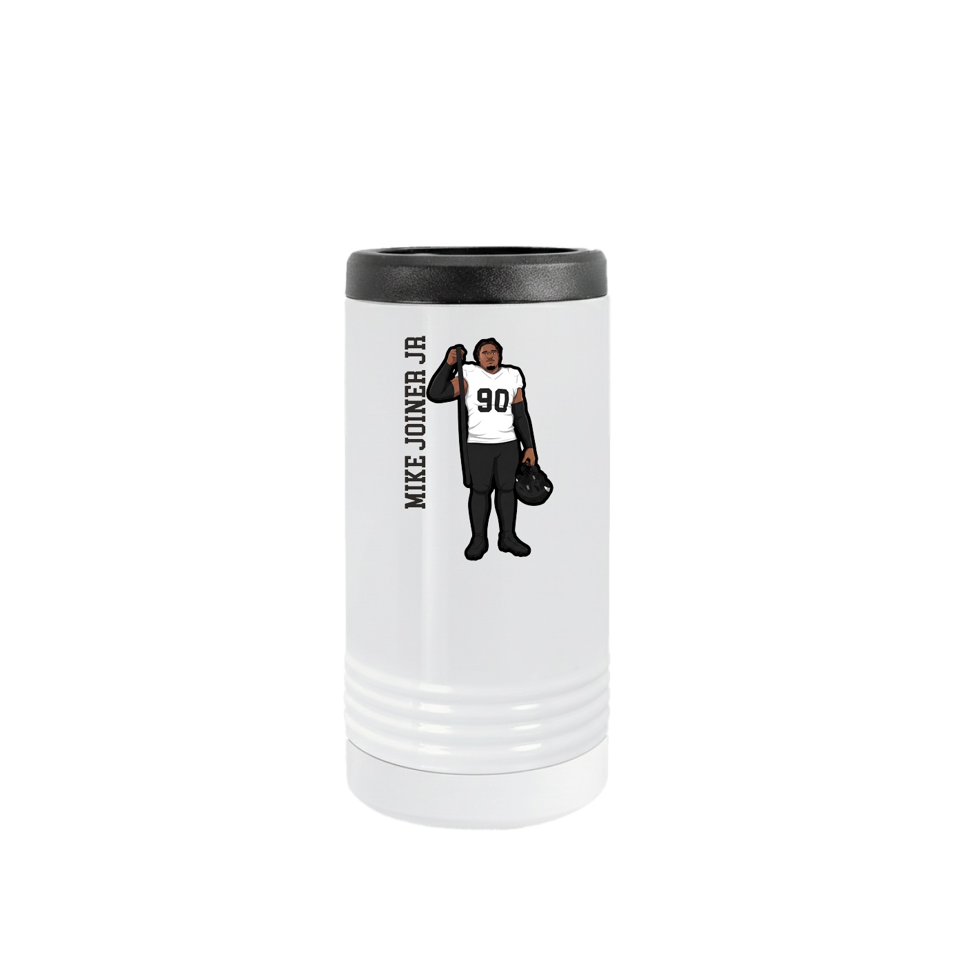 Slim Beverage Holder — Name Vertical in White