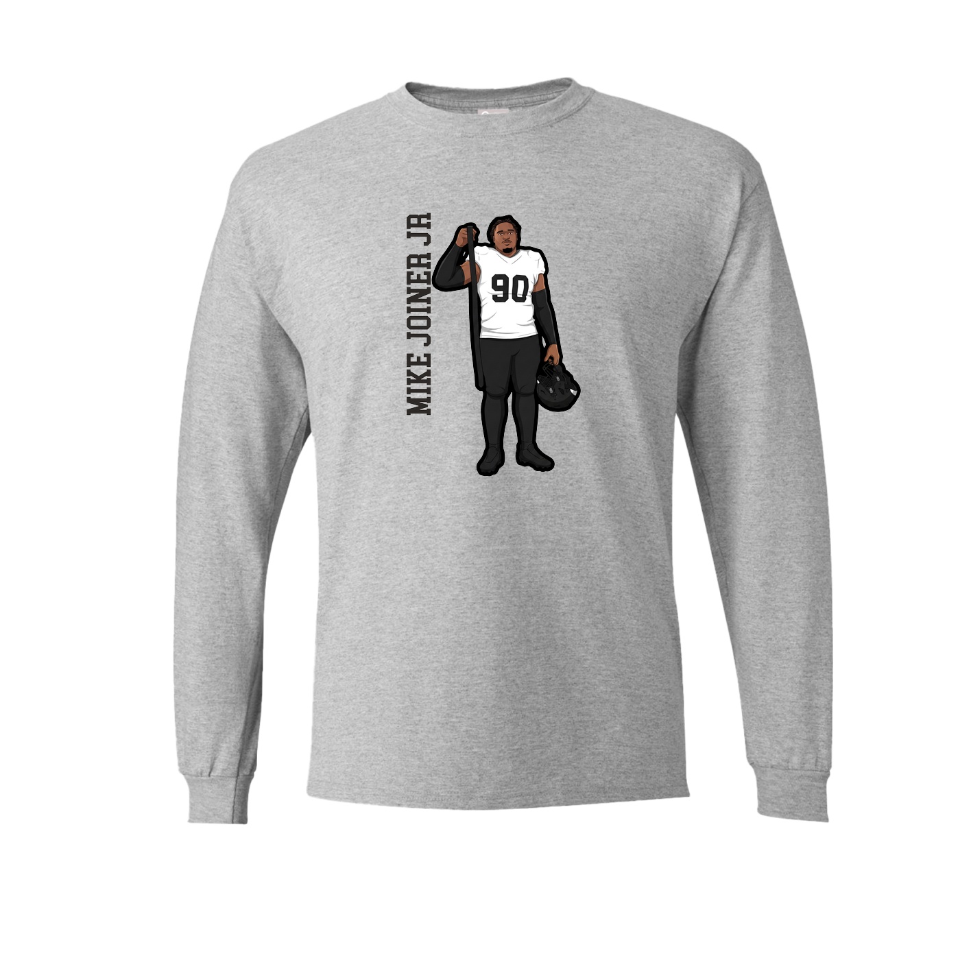 Long Sleeve Tee — Name Vertical in Grey