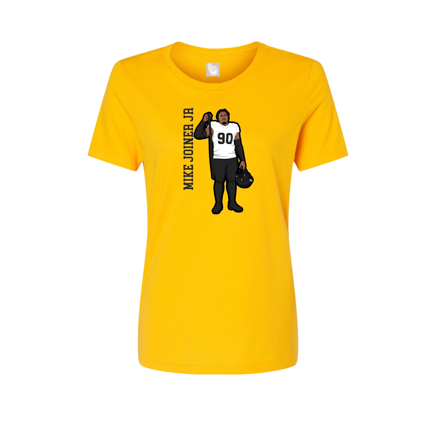 Fitted Women's Tee — Name Vertical in Gold