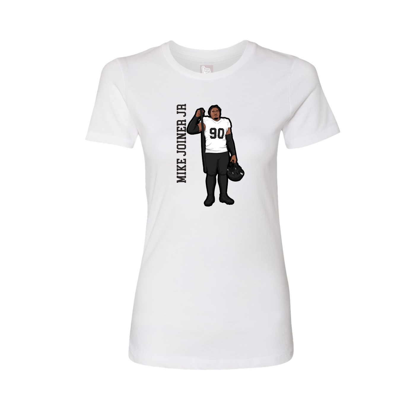 Fitted Women's Tee — Name Vertical in White