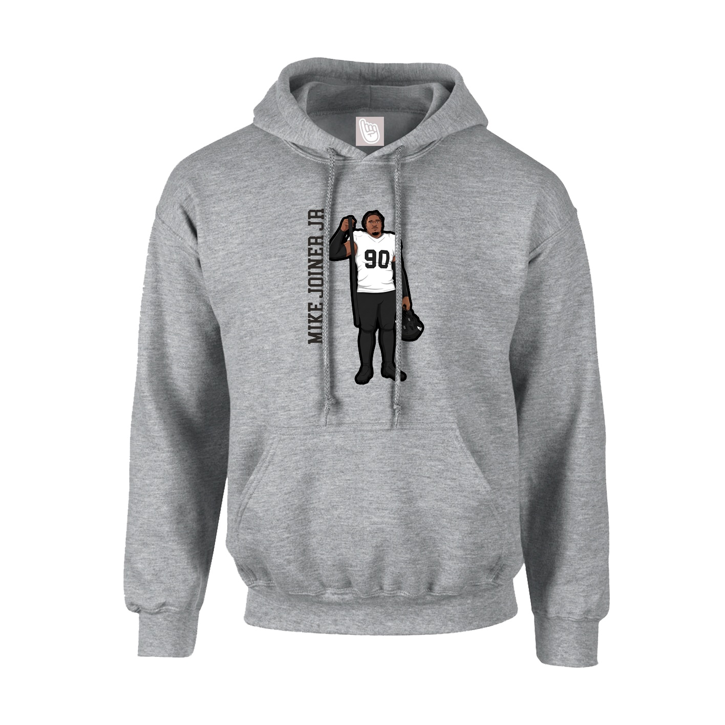 Youth Hoodie — Name Vertical in Grey