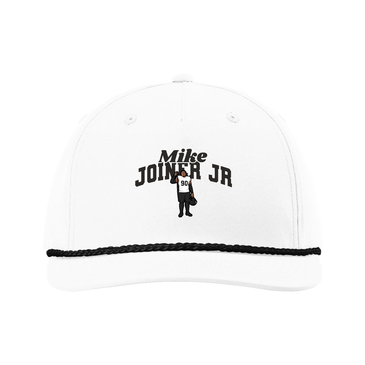 Five-Panel Classic Rope Cap — Signature Arch in White