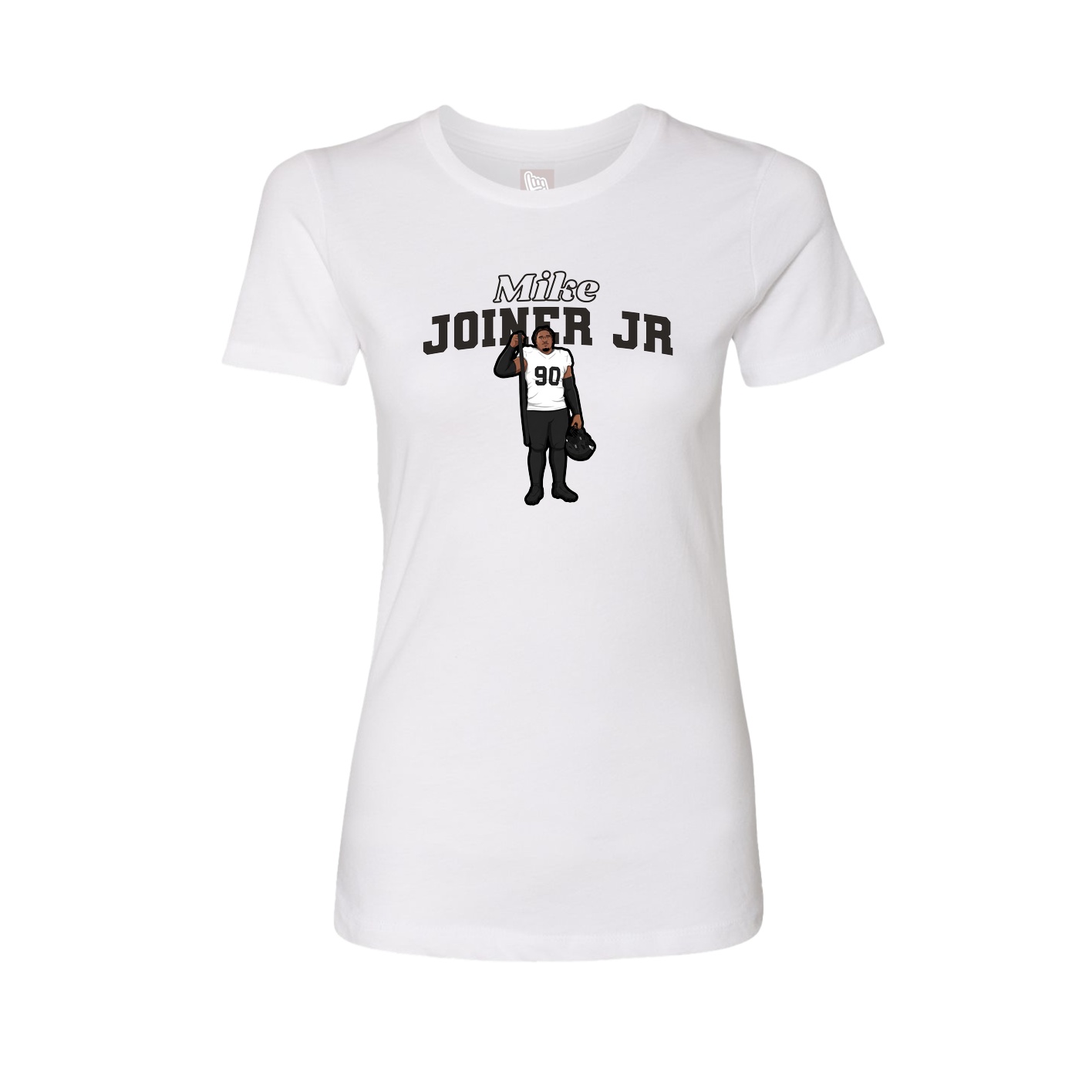 Fitted Women's Tee — Name Arch in White