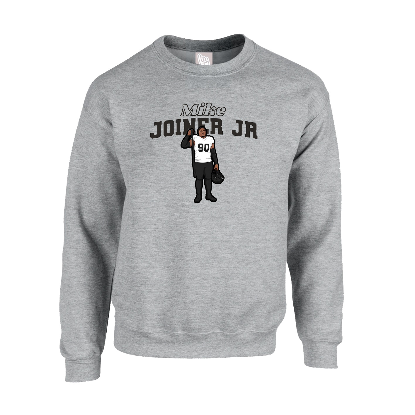 Fleece Crew — Name Arch in Grey