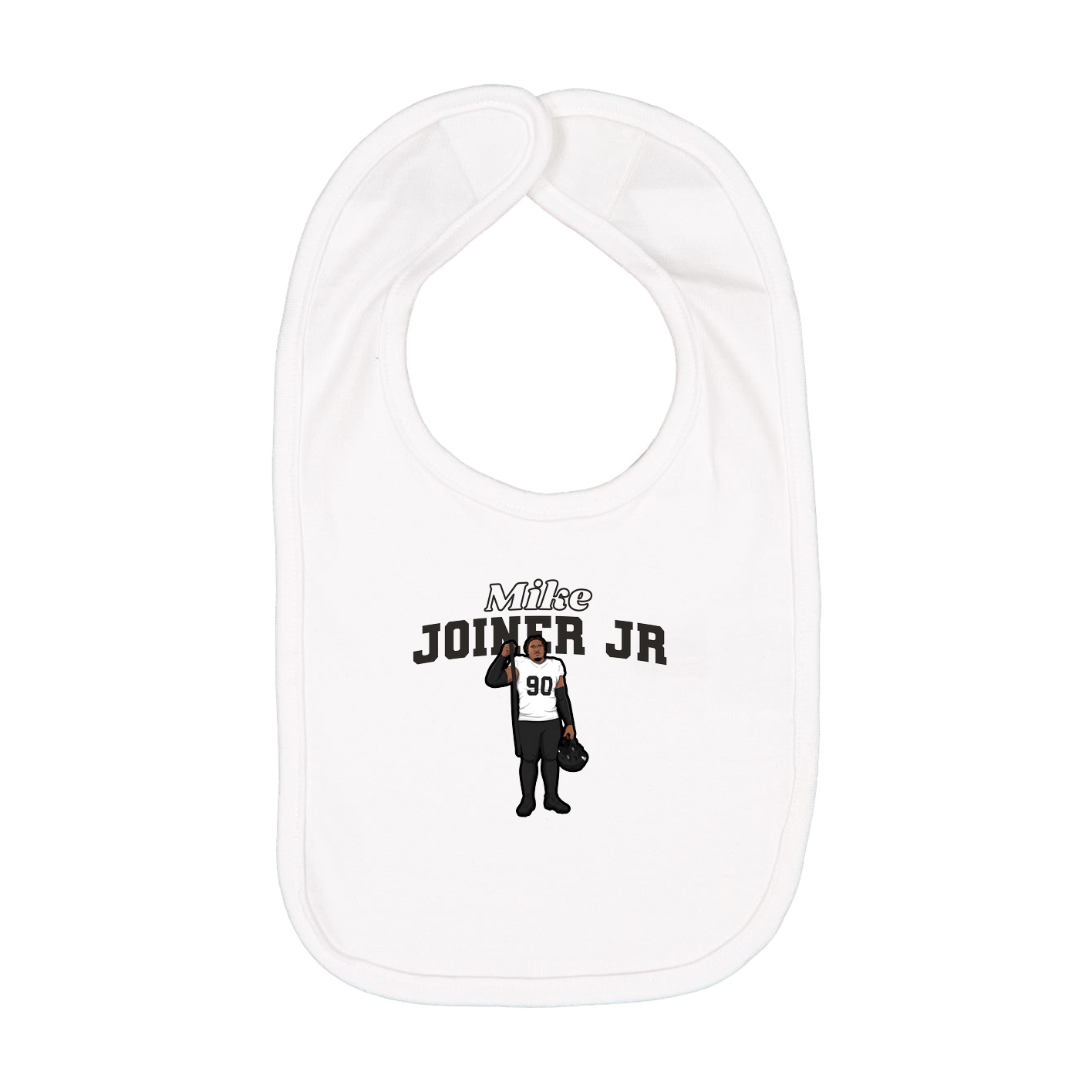 Infant Bib — Name Arch in White