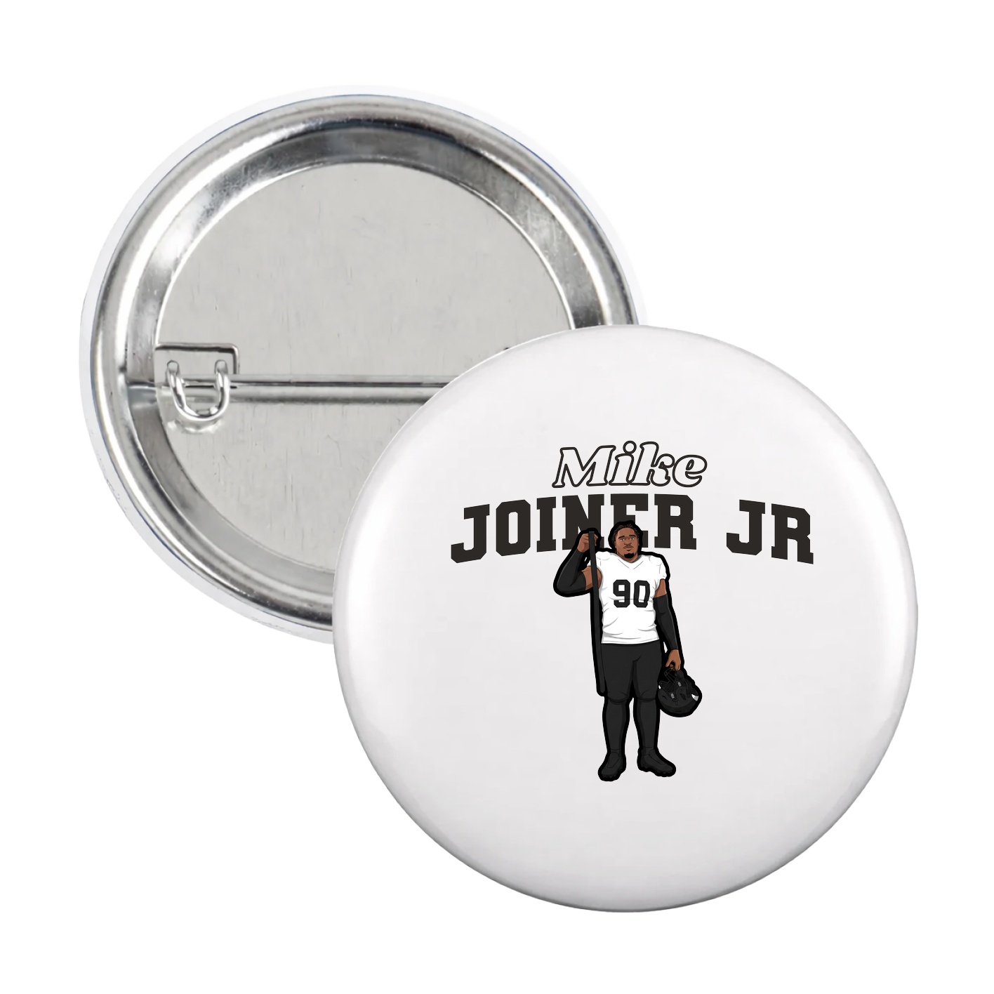 Game Day Button — Name Arch in White