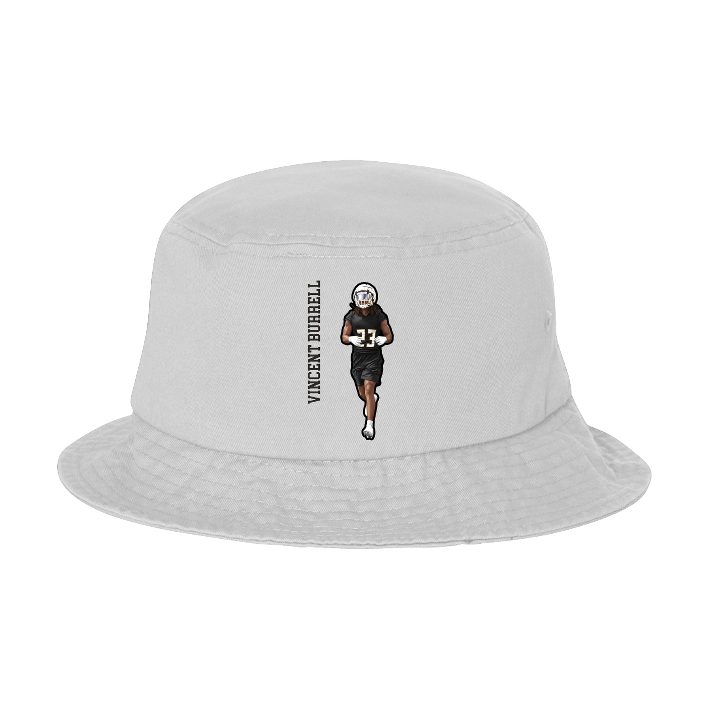Bucket Cap — Name Vertical in White