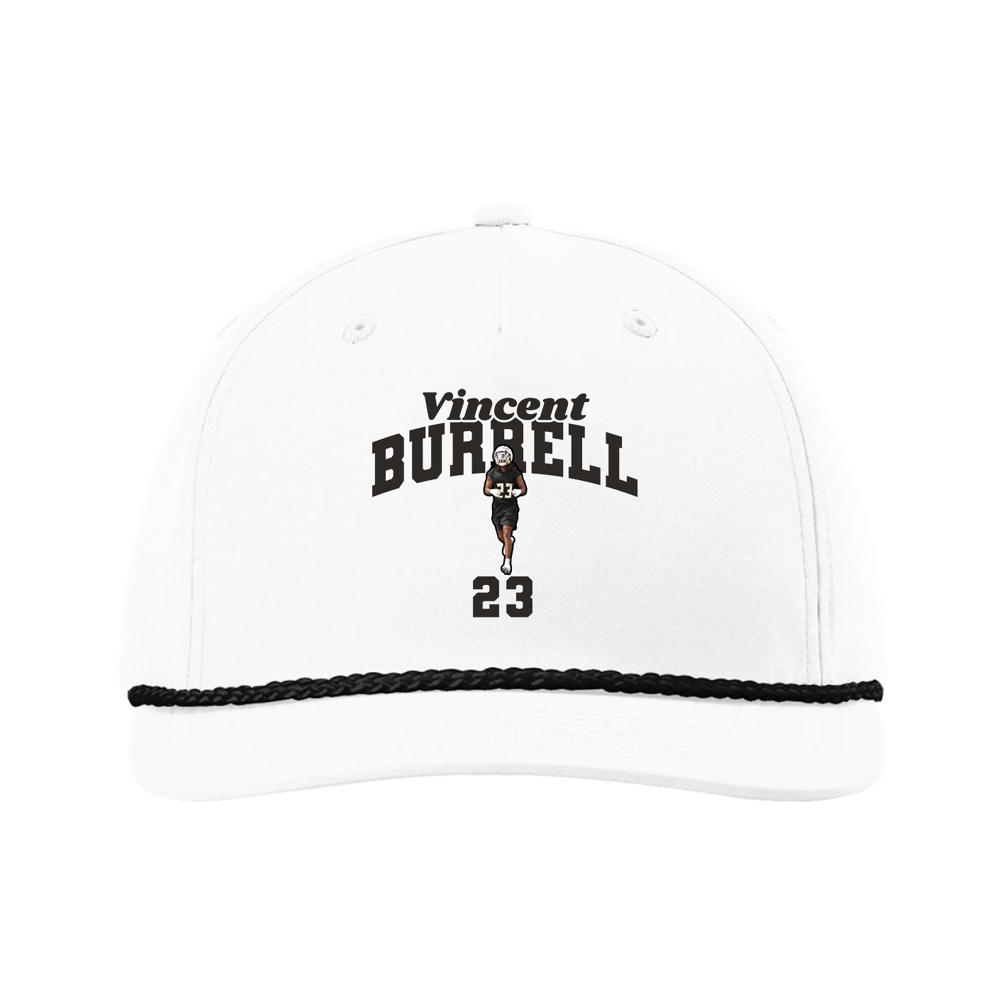 Five-Panel Classic Rope Cap — Signature Arch in White