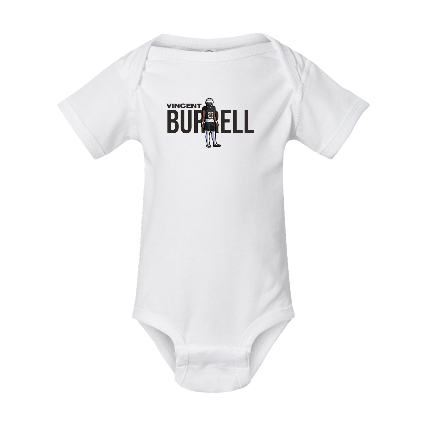 Baby Onesie — Player Name in White