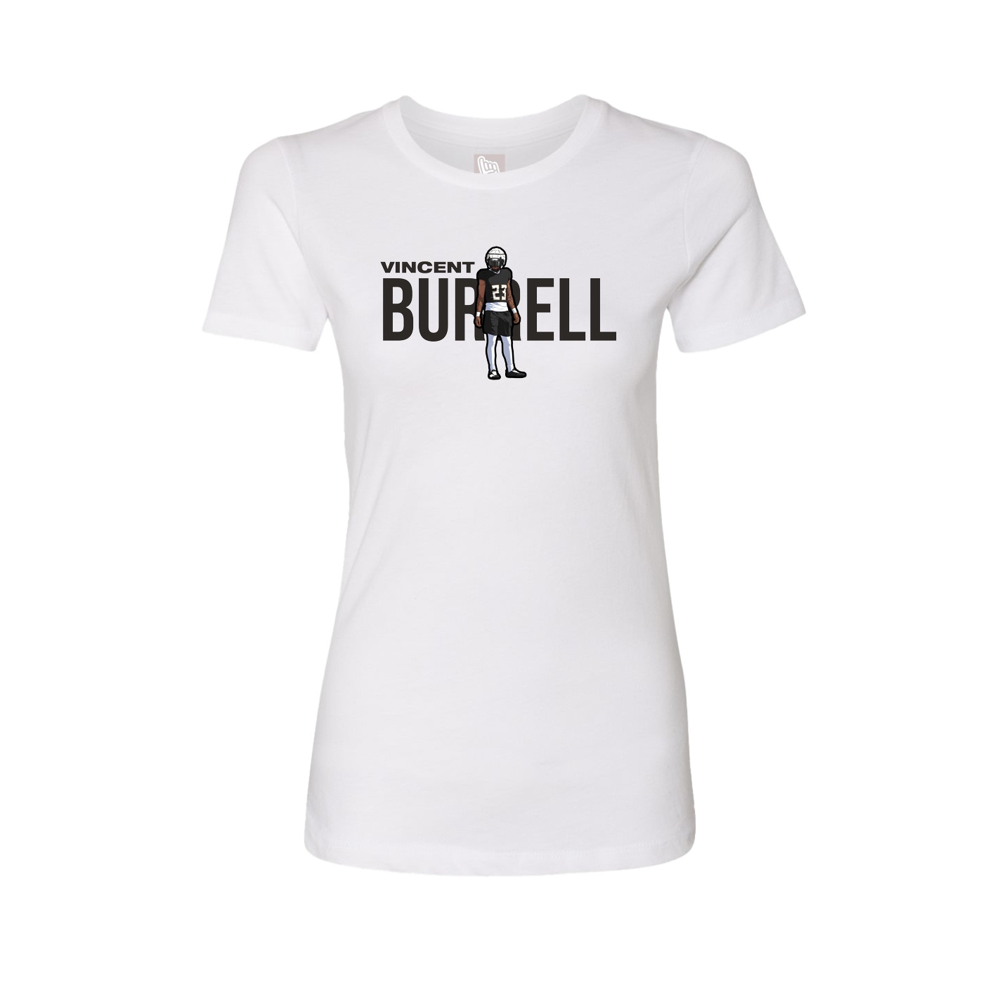 Fitted Women's Tee — Player Name in White