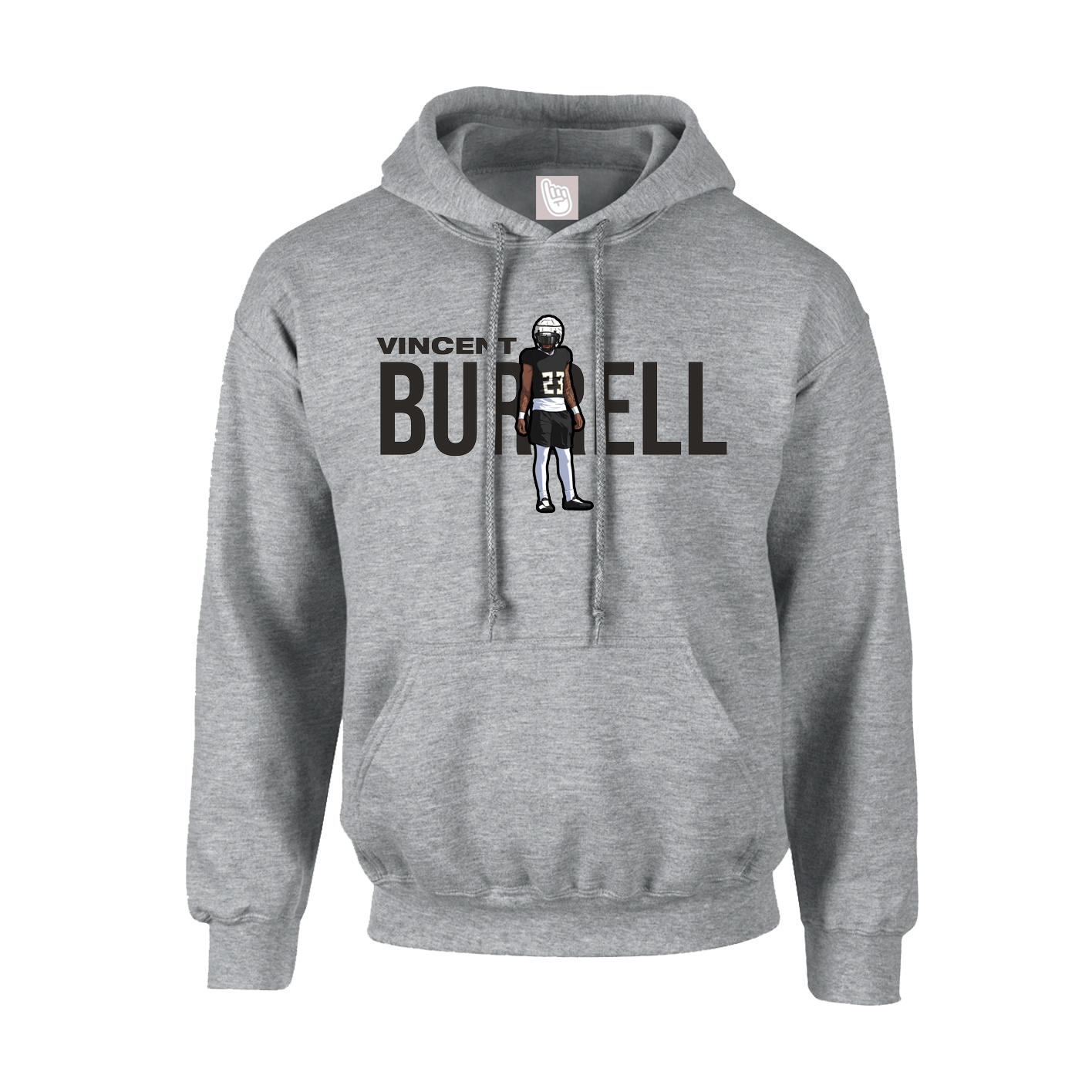 Hoodie — Player Name in Grey