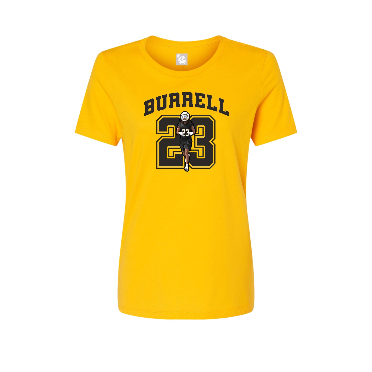 Fitted Women's Tee — Number in Gold