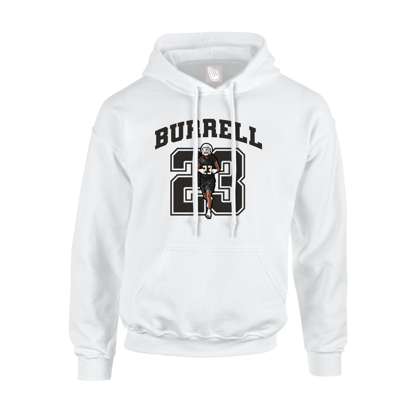 Youth Hoodie — Number in White