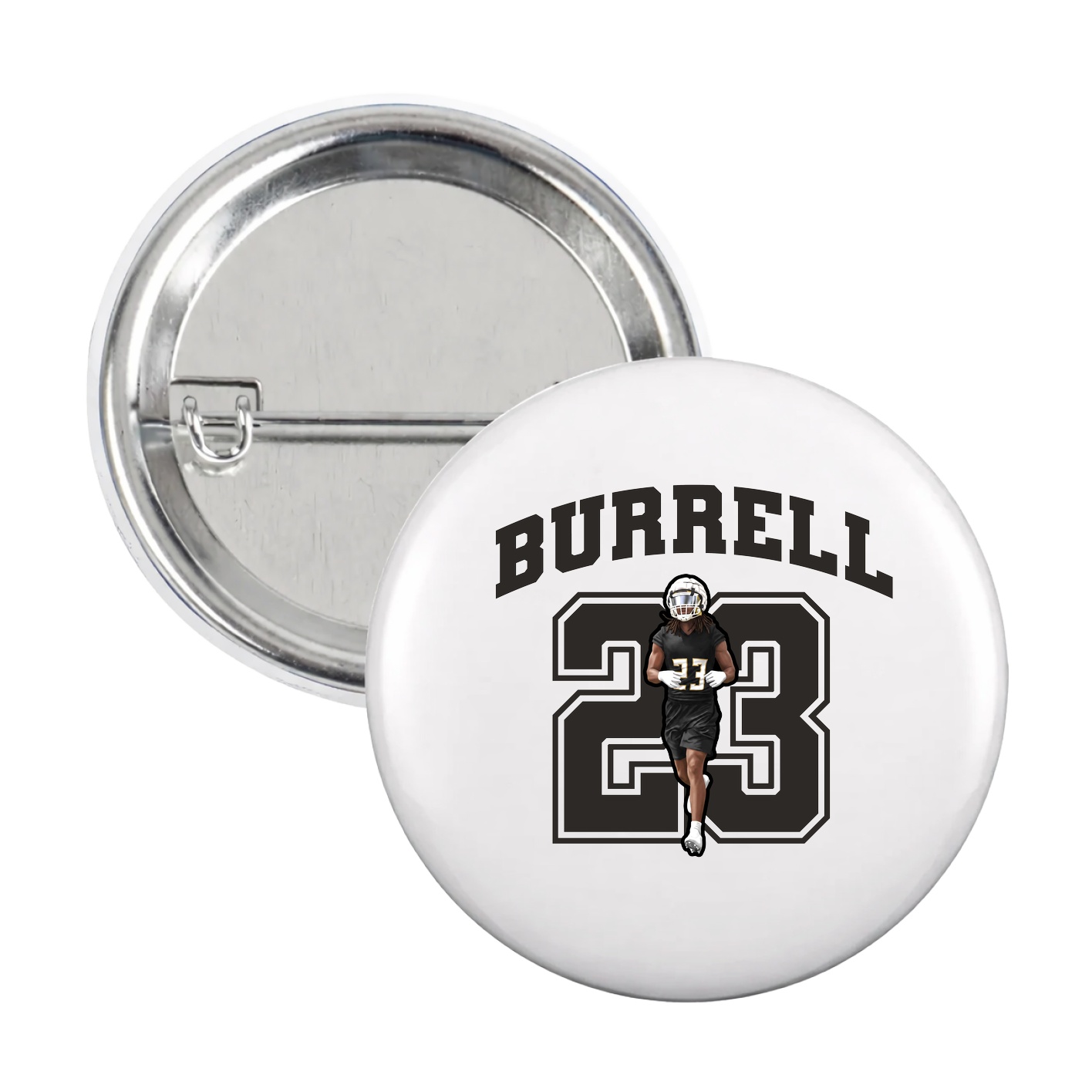 Game Day Button — Number in White